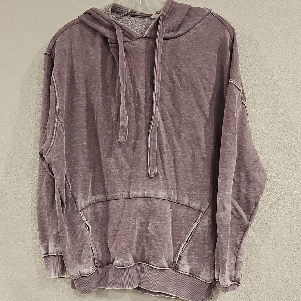 BKE Purple Sweater with Hood and Relaxed Fit